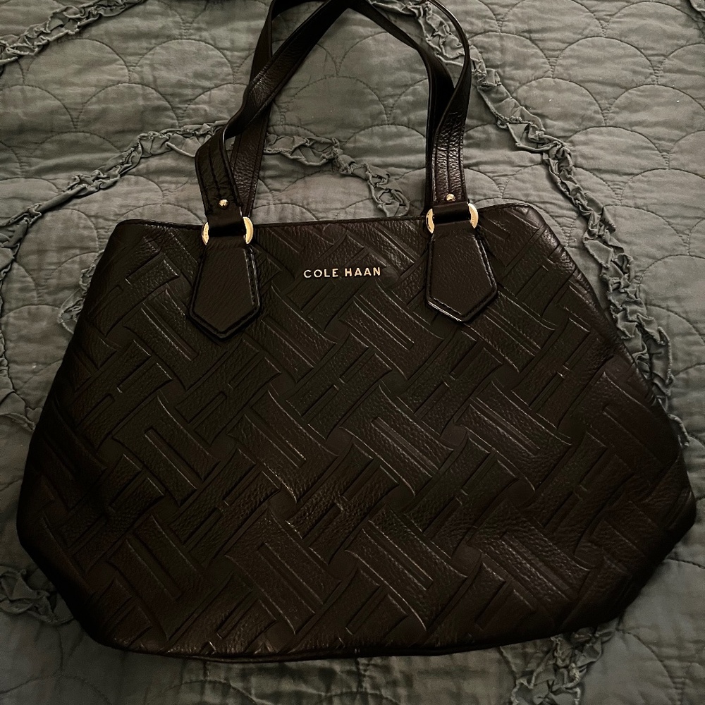 Cole Haan black leather handbag.